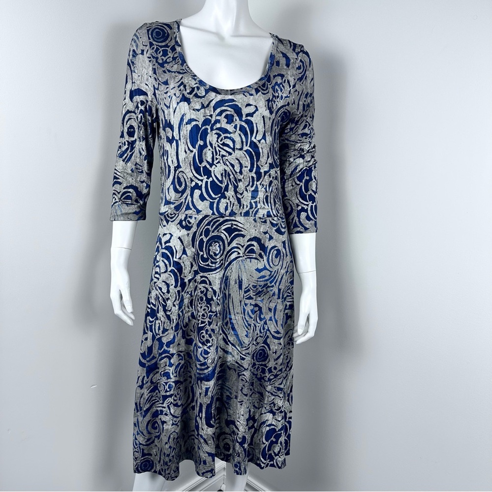 Peruvian Connection‎ Dress Women’s M Floral Scoop neck medium midi length